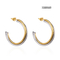 হাফ রাউন্ড ফাঙ্কি স্টেইনলেস স্টীল সোনার কানের দুল 14k গোল্ড প্লেটেড গোলাকার কানের দুল